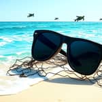 Sustainable sunglasses made from fishing nets