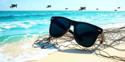 Sustainable sunglasses made from fishing nets