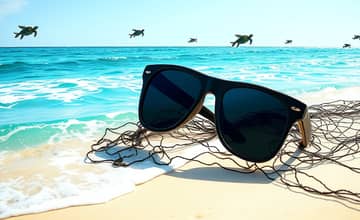 Sustainable sunglasses made from fishing nets