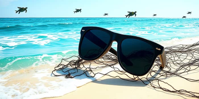 Sustainable sunglasses made from fishing nets